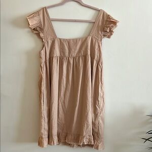 NWT AERIE Ruffled Tan Dress